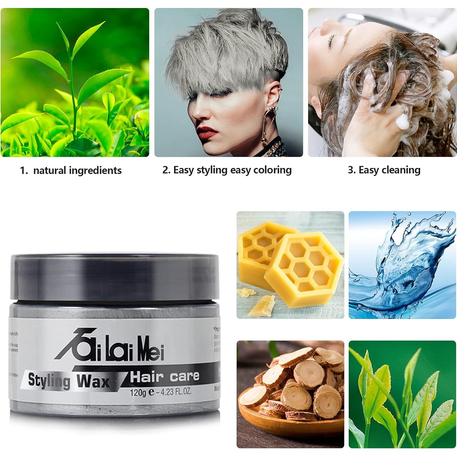 Cera para Cabello Gris Plateado Temporal 120g - TailaiMei