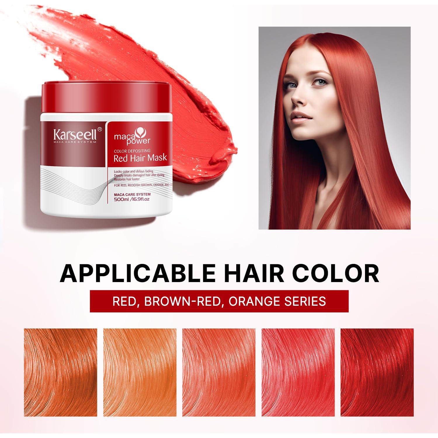 Acondicionador Depositorio de Color Karseell 500ml Rojo Hidratante