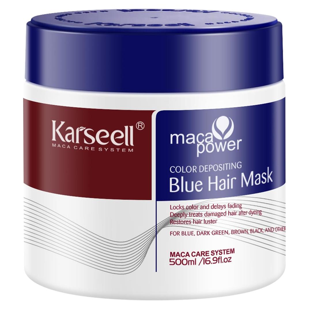 Mascarilla Depositaria de Color Karseell Azul 500mL - Acondicionador Hidratante
