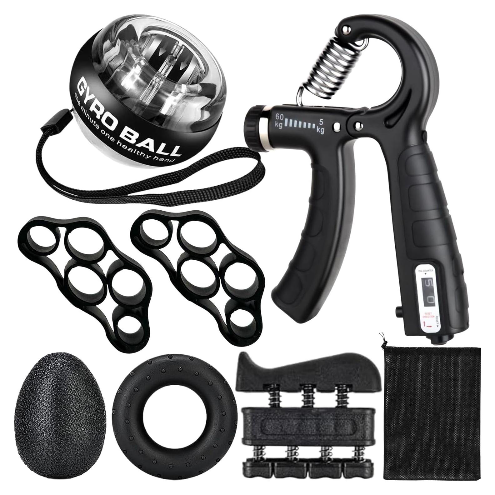 Kit de Entrenamiento de Fuerza de Agarre Qishangnana 8 Piezas