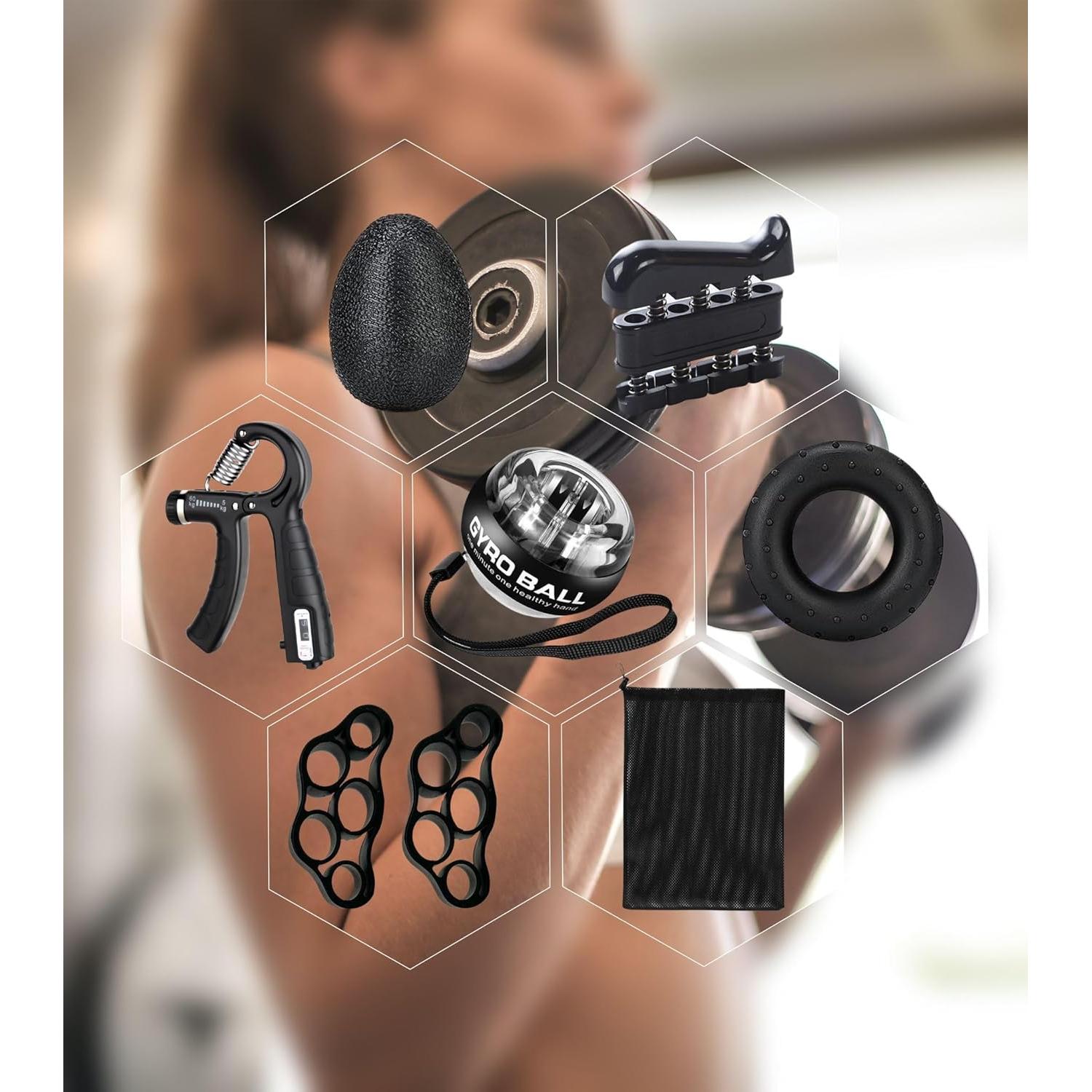 Kit de Entrenamiento de Fuerza de Agarre Qishangnana 8 Piezas