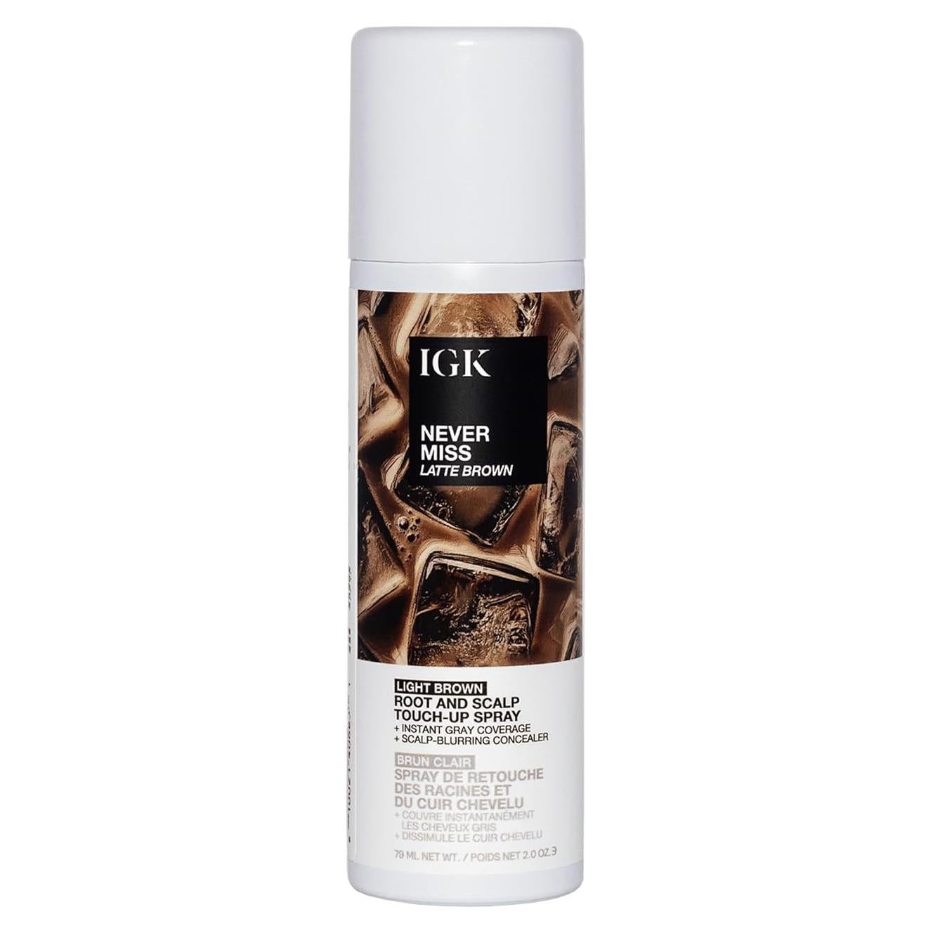 Spray Retoque Raíces IGK NEVER MISS Marrón Claro 56.7g