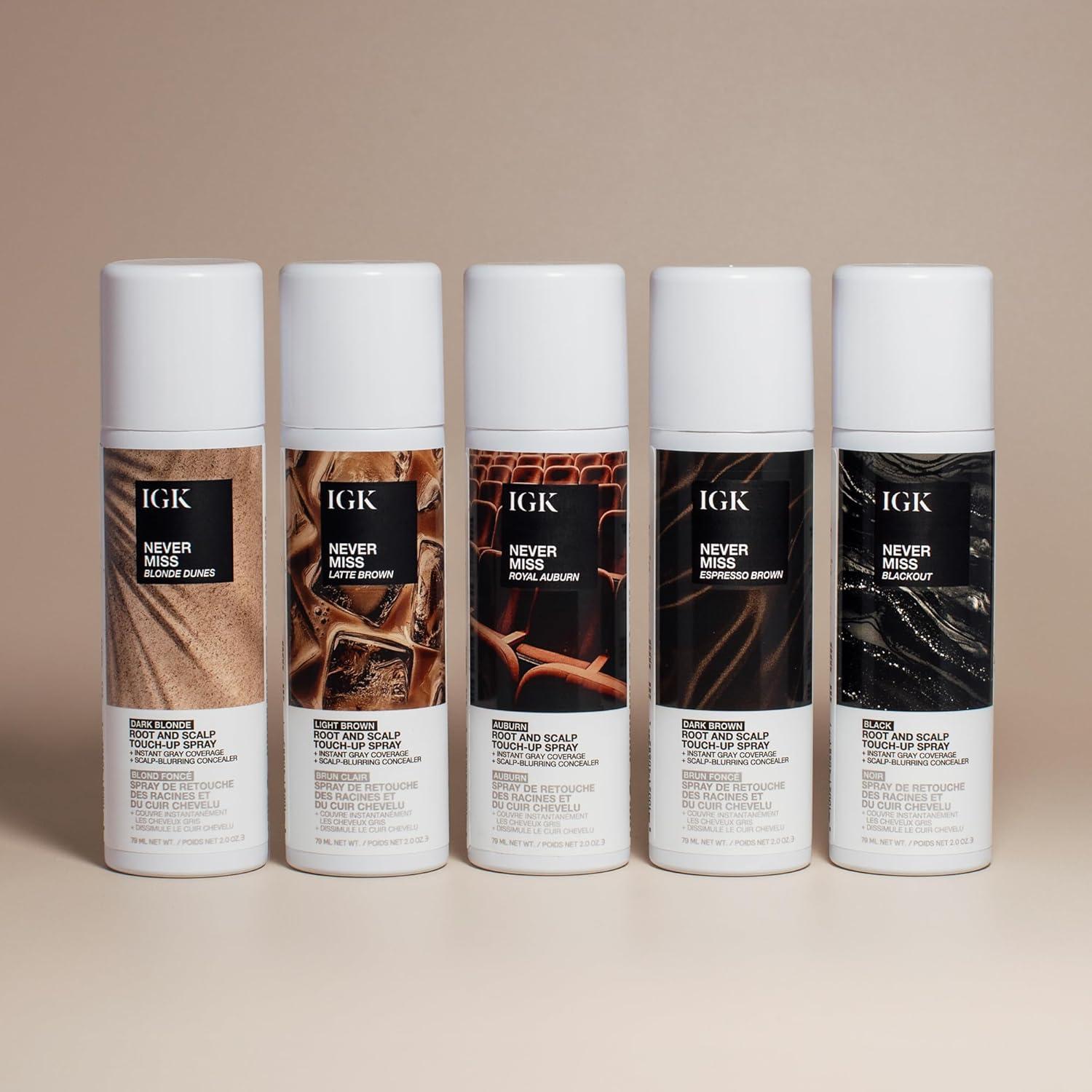 Spray Retoque Raíces IGK NEVER MISS Marrón Claro 56.7g