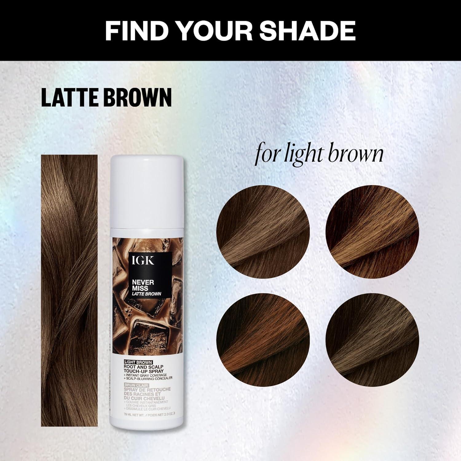 Spray Retoque Raíces IGK NEVER MISS Marrón Claro 56.7g