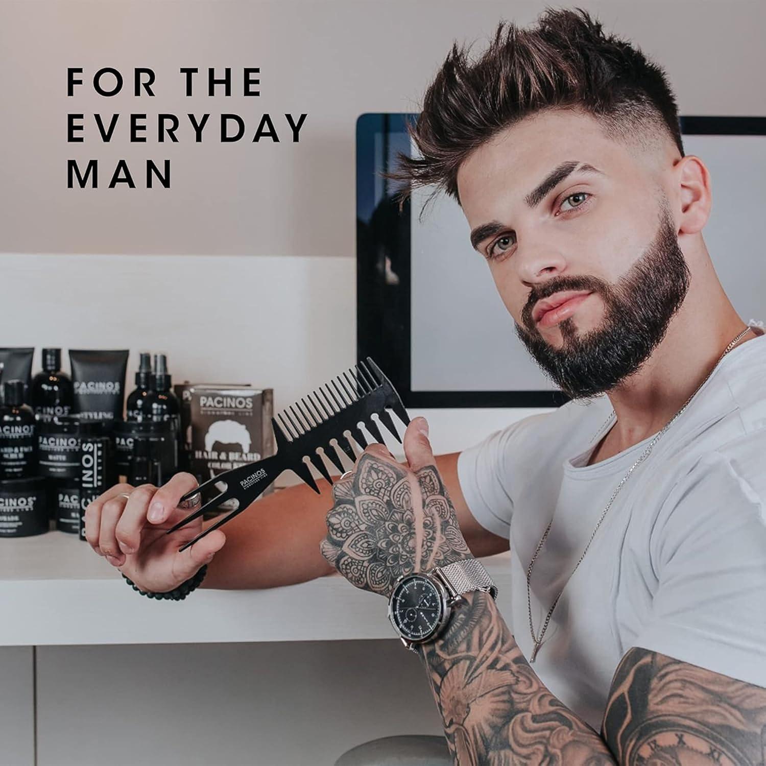 Toque Instantáneo para Cabello y Barba Pacinos - Negro - Compacto y Resistente al Sudor