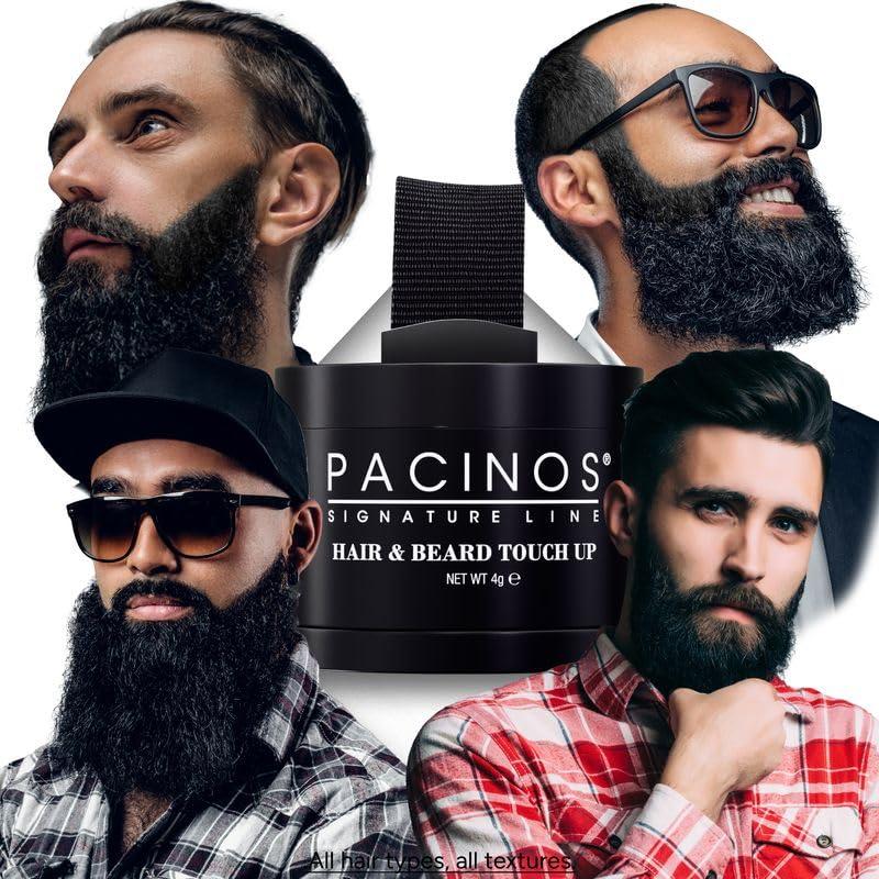 Toque Instantáneo para Cabello y Barba Pacinos - Negro - Compacto y Resistente al Sudor