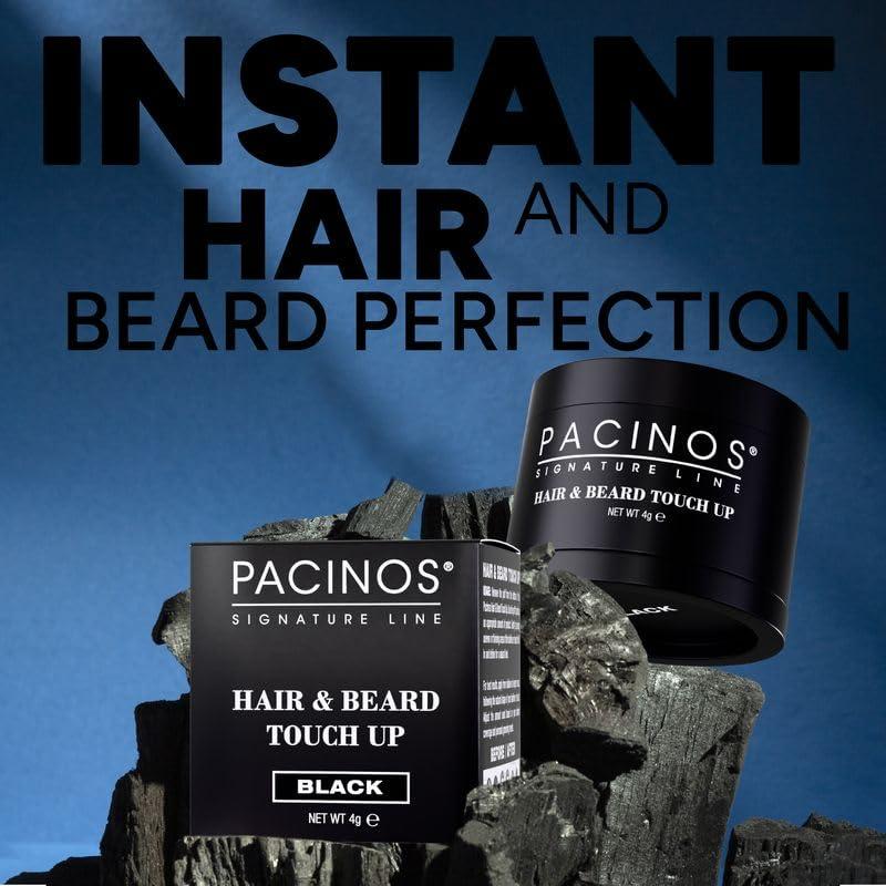 Toque Instantáneo para Cabello y Barba Pacinos - Negro - Compacto y Resistente al Sudor