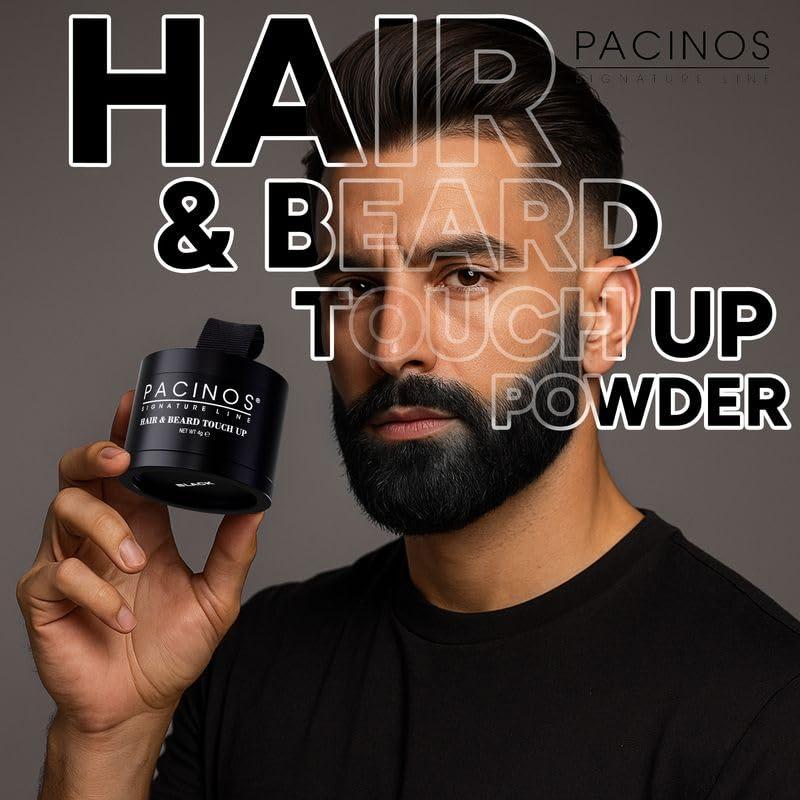 Toque Instantáneo para Cabello y Barba Pacinos - Negro - Compacto y Resistente al Sudor