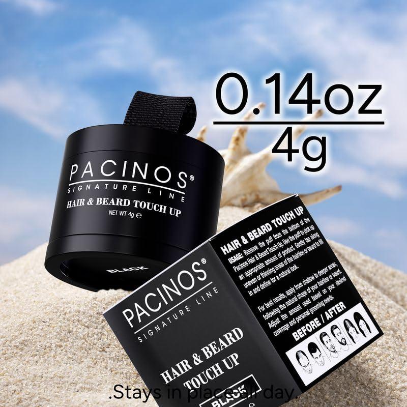 Toque Instantáneo para Cabello y Barba Pacinos - Negro - Compacto y Resistente al Sudor