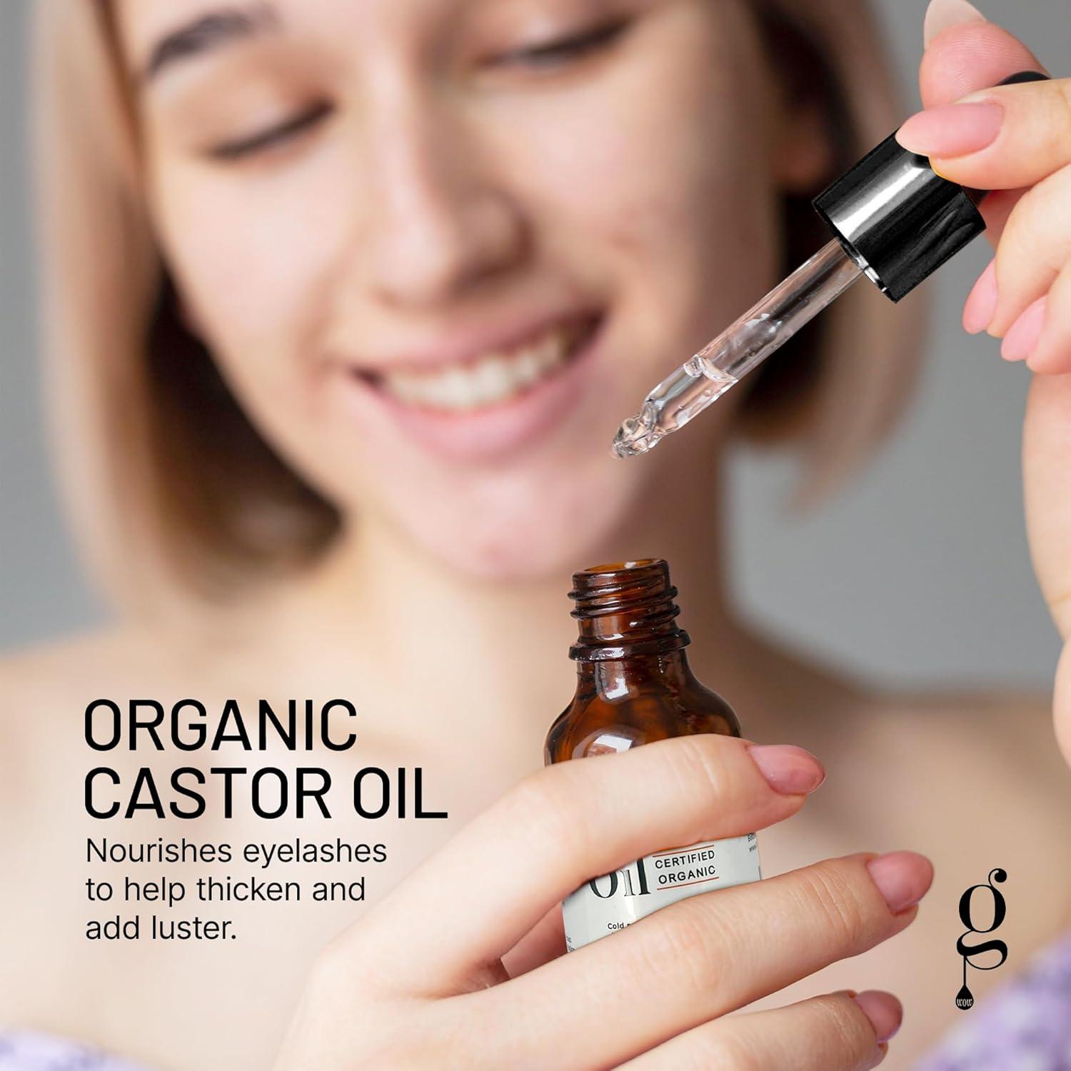Aceite de Ricino Orgánico 60ml Glamorous Wow - Crecimiento Pestañas y Cejas