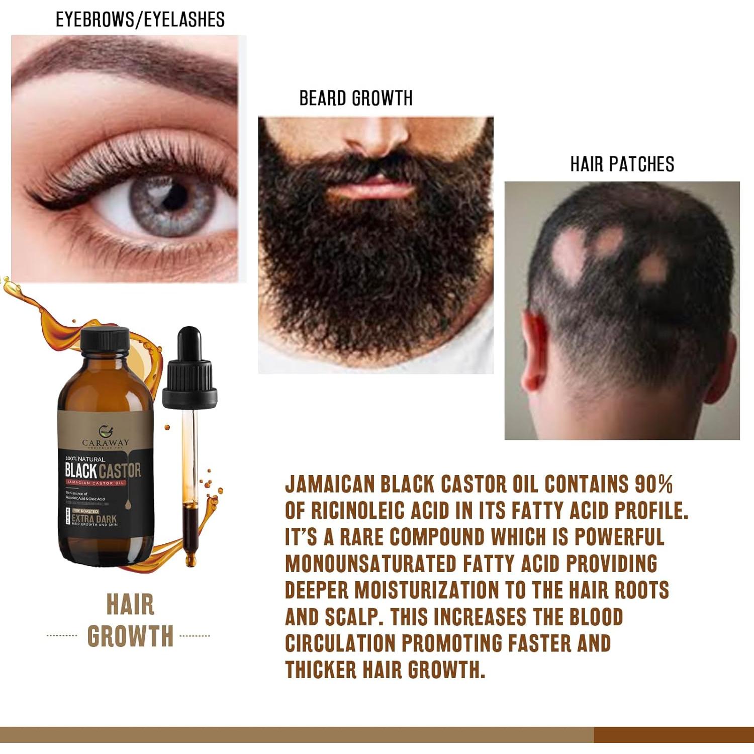 Aceite de Ricino Negro Jamaicano Caraway 118ml + Kit de Máscara