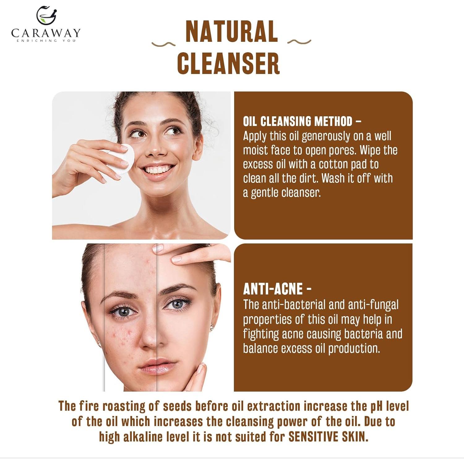 Aceite de Ricino Negro Jamaicano Caraway 118ml + Kit de Máscara