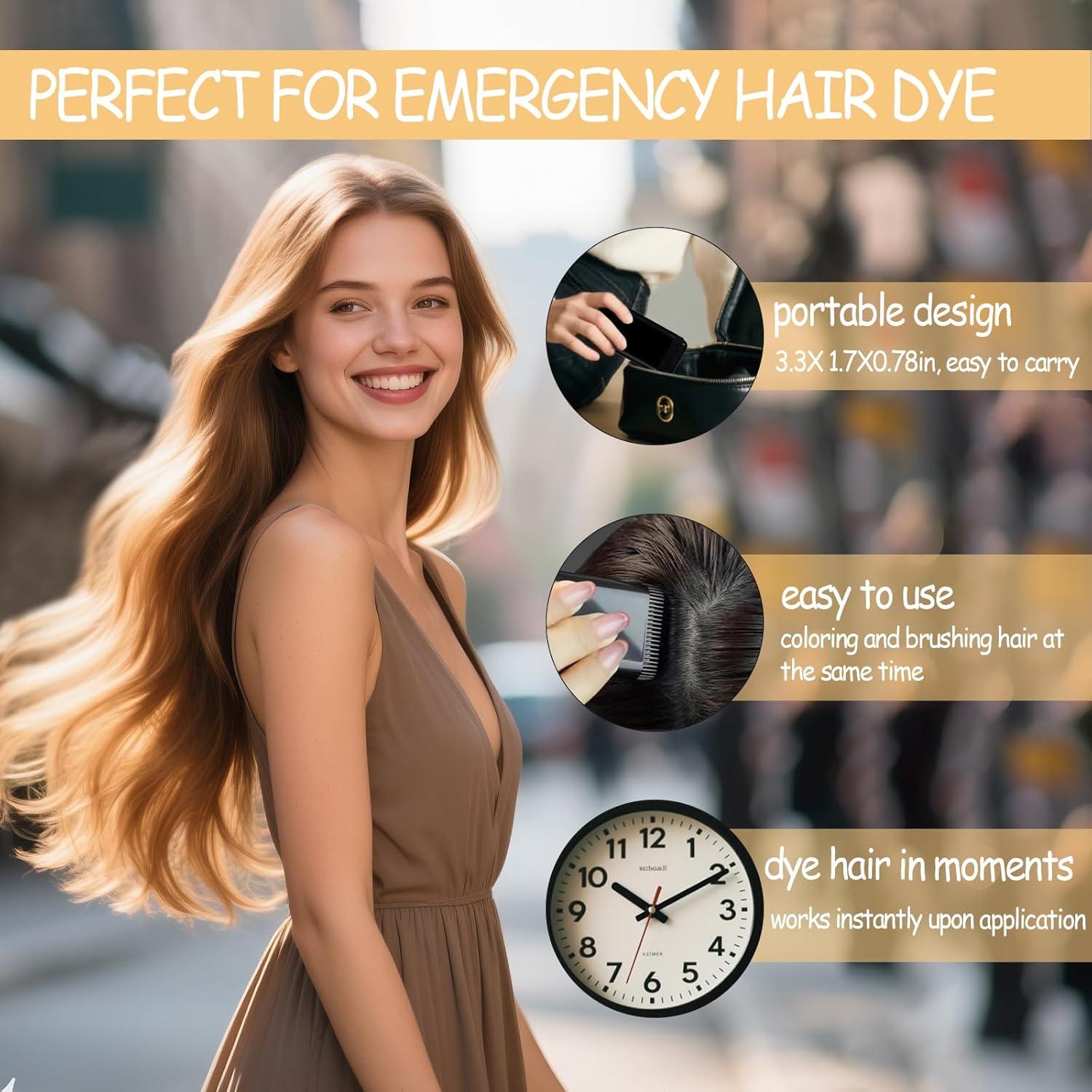 Peine Tinte Cabello Negro Eudivine 2PCS Portátil a Prueba de Agua