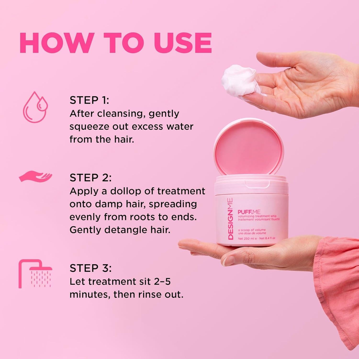 Design.Me PUFF.ME Whip Tratamiento Voluminizador 370g