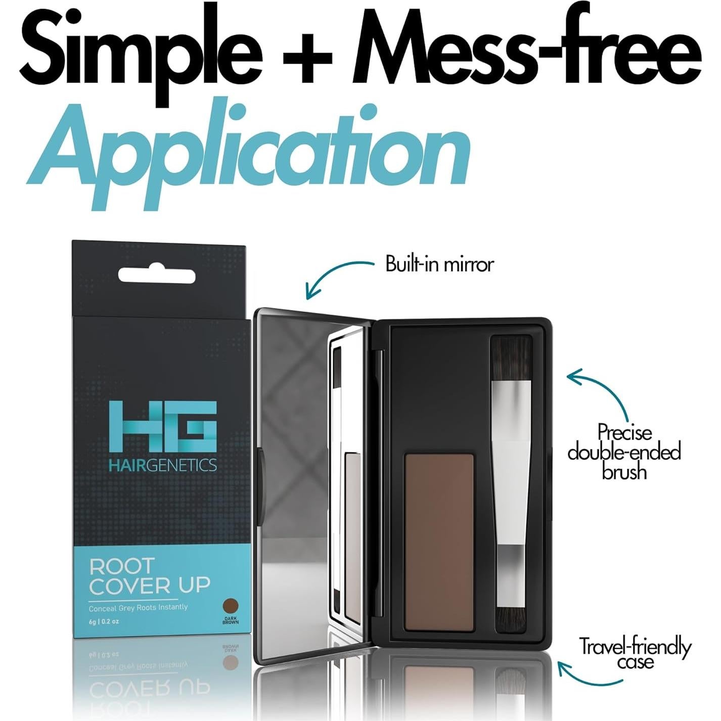 Cubierta de Raíces Hair Genetics Marrón Oscuro - Retoque Canas