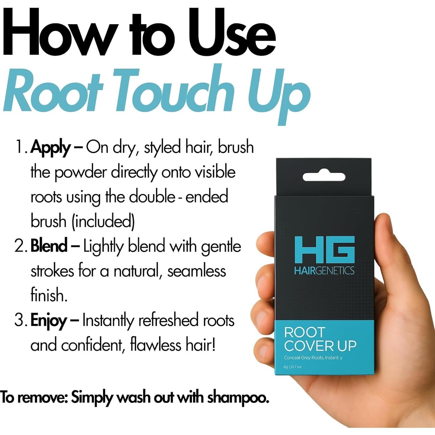 Cubierta de Raíces Hair Genetics Marrón Oscuro - Retoque Canas