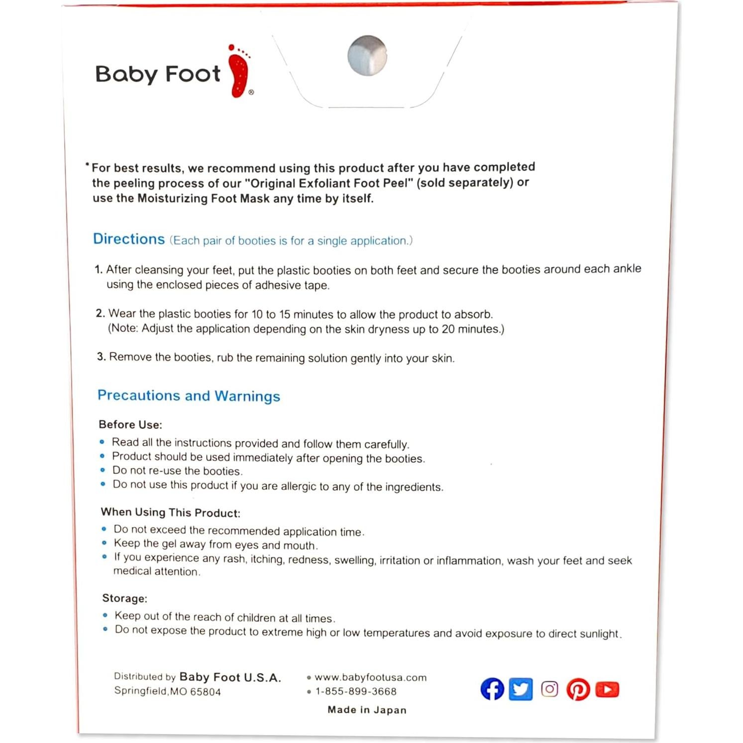 Máscara Hidratante Baby Foot - 15 Minutos para Pies Suaves