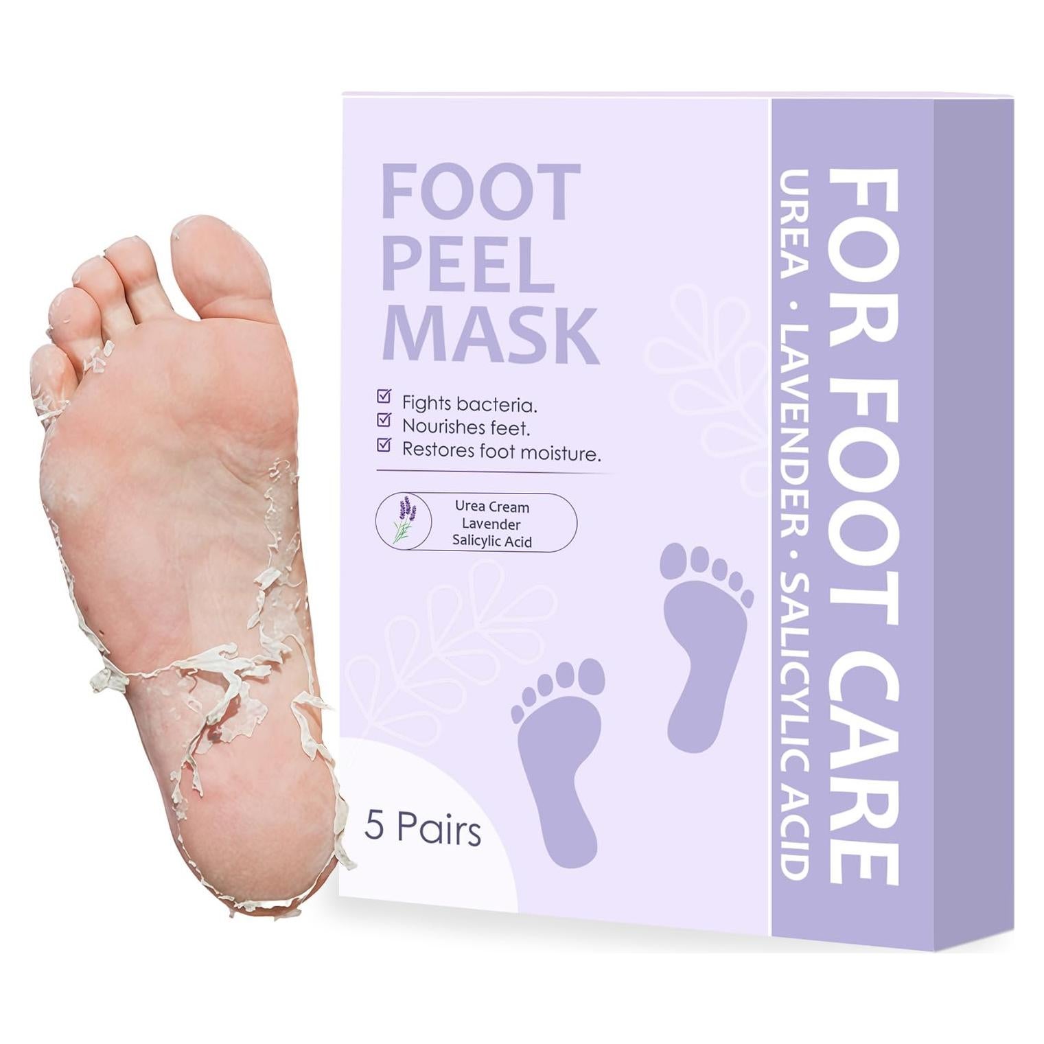 Mascarilla Exfoliante para Pies Genérico - 5 Paquetes con Urea y Lavanda