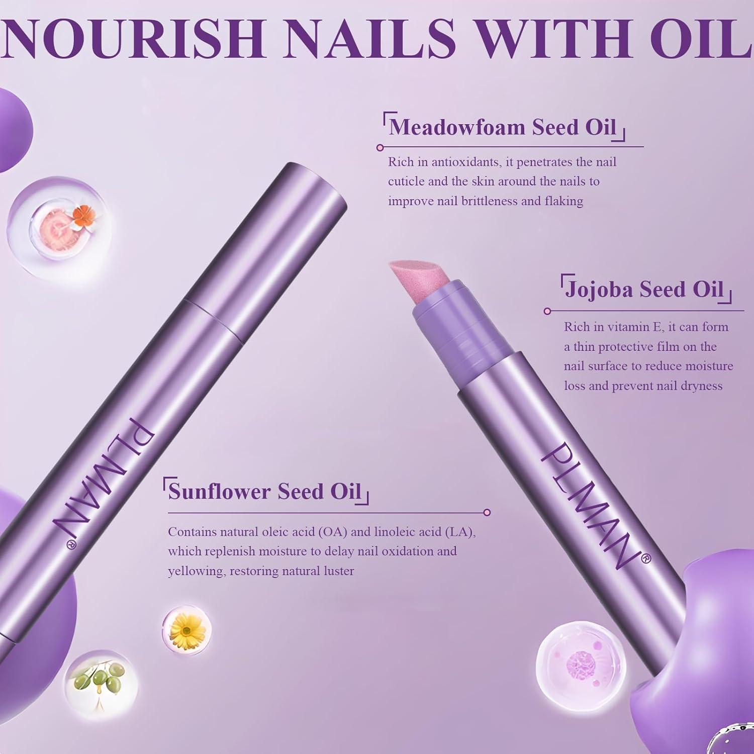 Bolígrafo de Aceite para Cutículas 3 en 1 Plman - Cuidado de Uñas