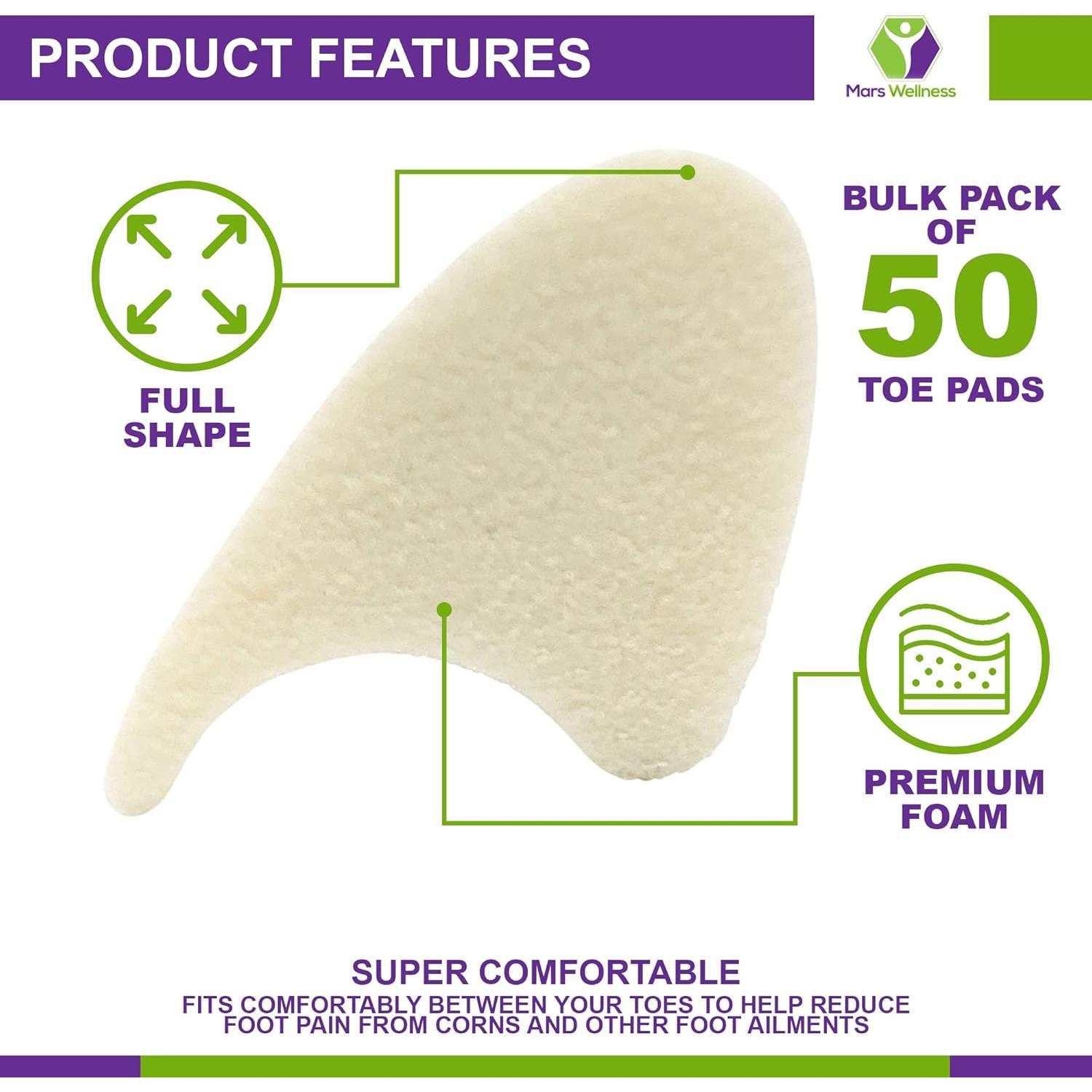 Separadores de Dedos de Espuma Completa Mars Wellness - 50 Almohadillas