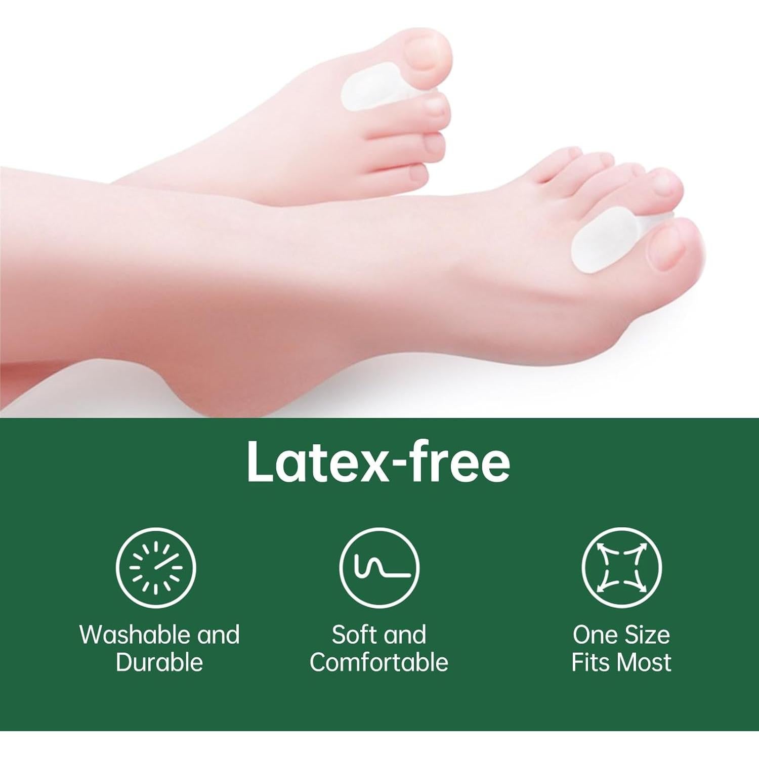 Separadores de Dedos de Gel TEXSENDA 12-Pack para Juanetes