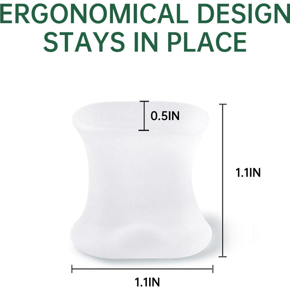 Separadores de Dedos de Gel TEXSENDA 12-Pack para Juanetes