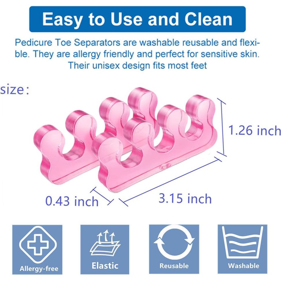 Separadores de Dedos ZaxSota CARE para Pedicura de Gel