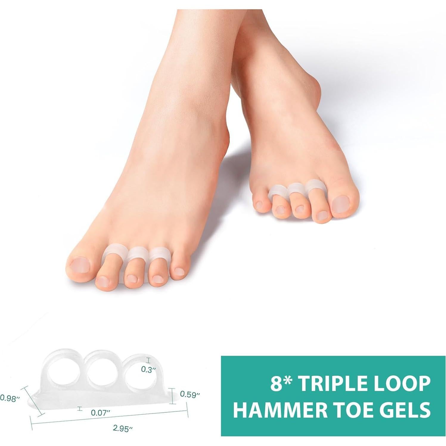 Corrector de Dedos en Martillo Welnove - 8 Piezas Gel Silicona