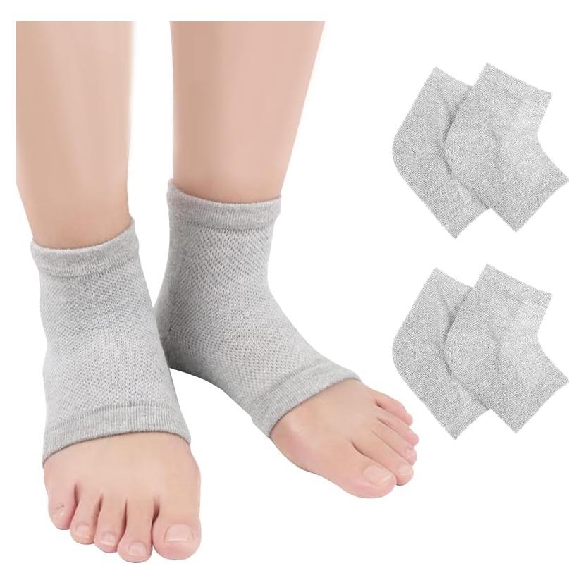 Calcetines Hidratantes para Talones Secos OHOO - 2 Pares Gris