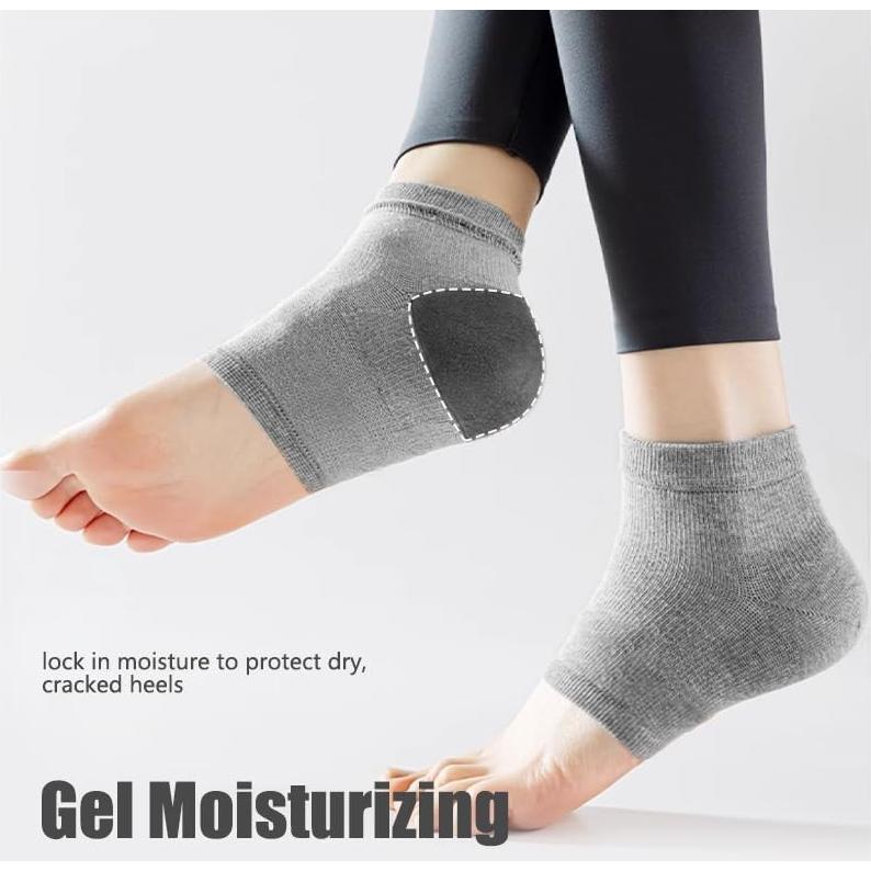 Calcetines Hidratantes para Talones Secos OHOO - 2 Pares Gris