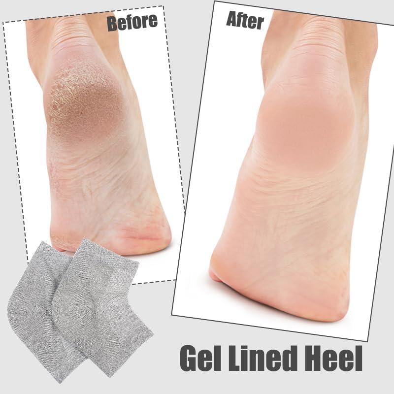 Calcetines Hidratantes para Talones Secos OHOO - 2 Pares Gris