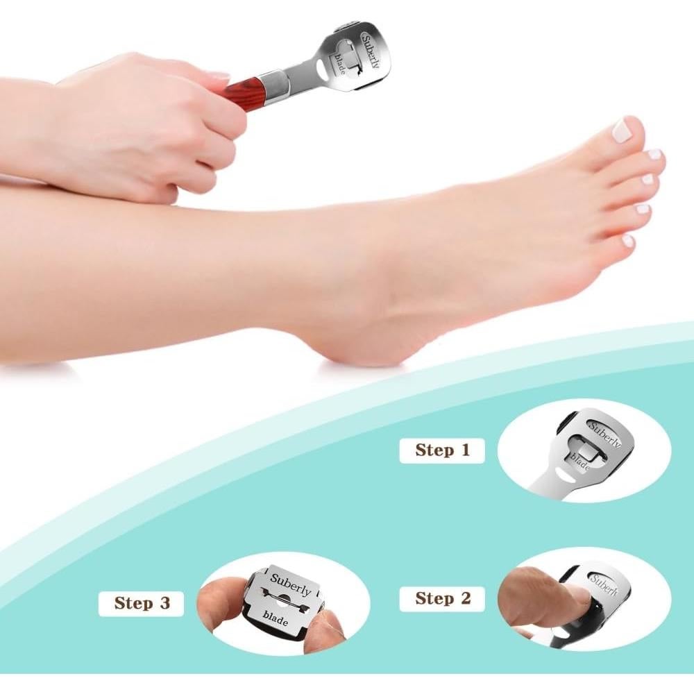 Juego de 2 Raspadores de Callos JRKOETY con 20 Cuchillas