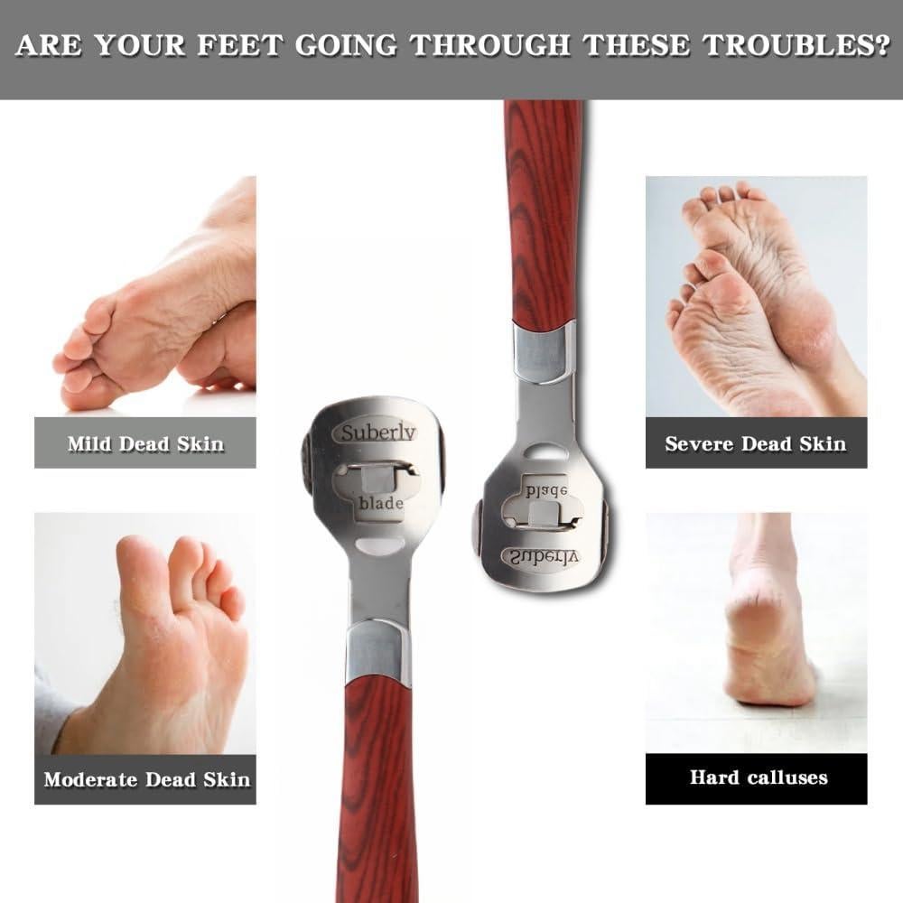 Juego de 2 Raspadores de Callos JRKOETY con 20 Cuchillas