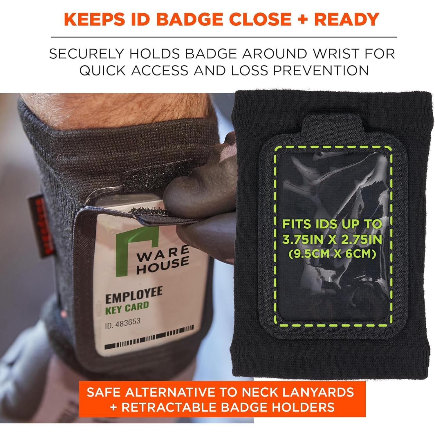 Soporte de identificación de muñeca Ergodyne Squids 3388 negro