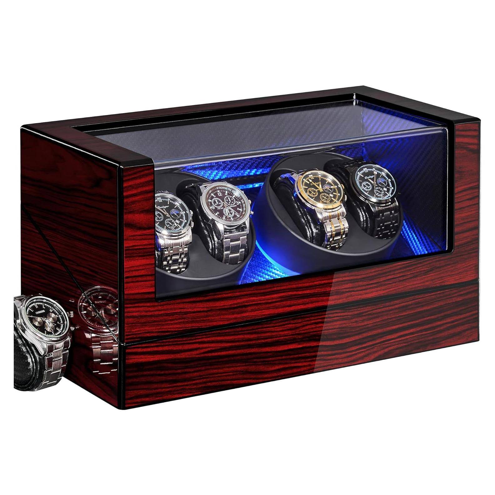Reloj Winder ANWBROAD JWW011Y con Luz LED y 4 Modos