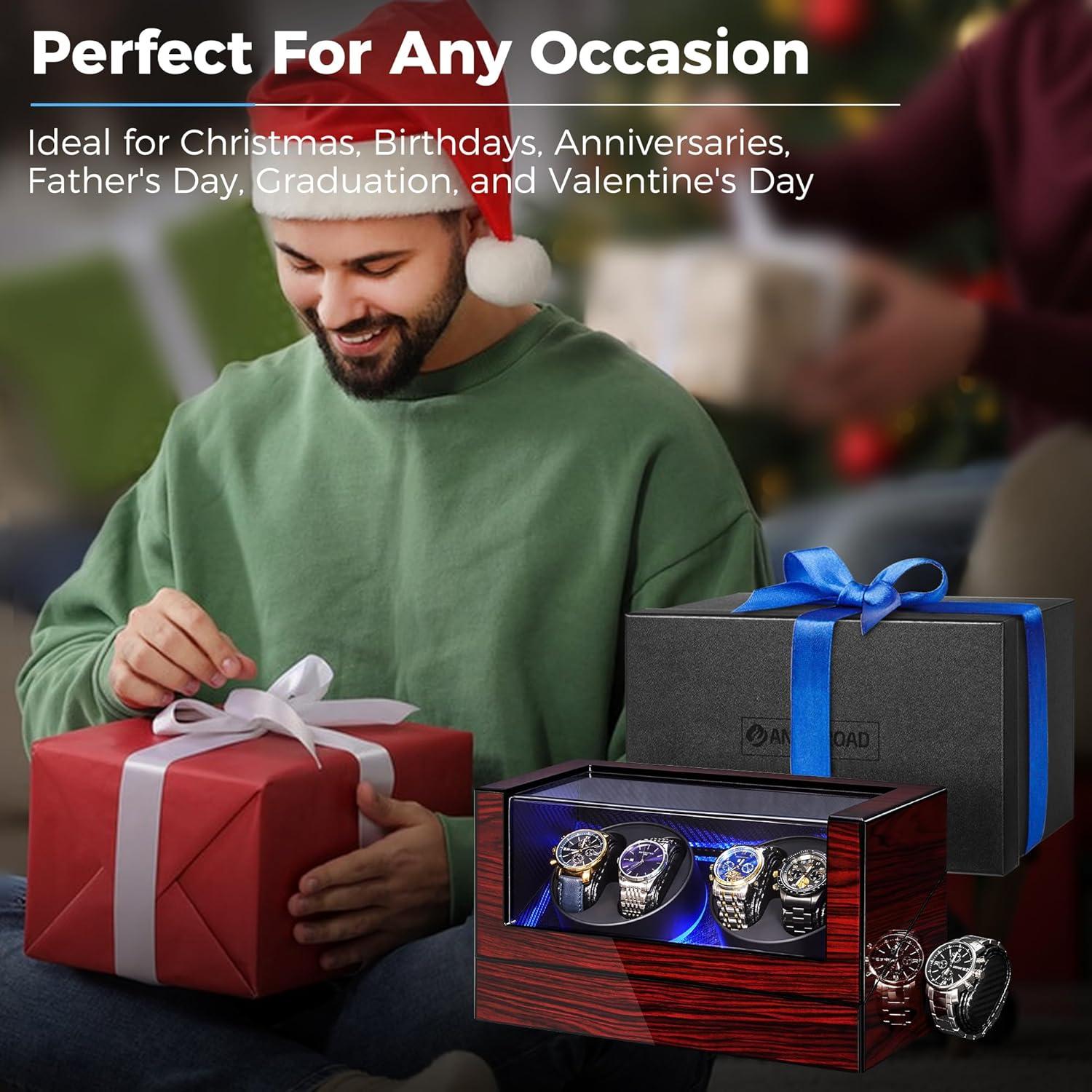 Reloj Winder ANWBROAD JWW011Y con Luz LED y 4 Modos