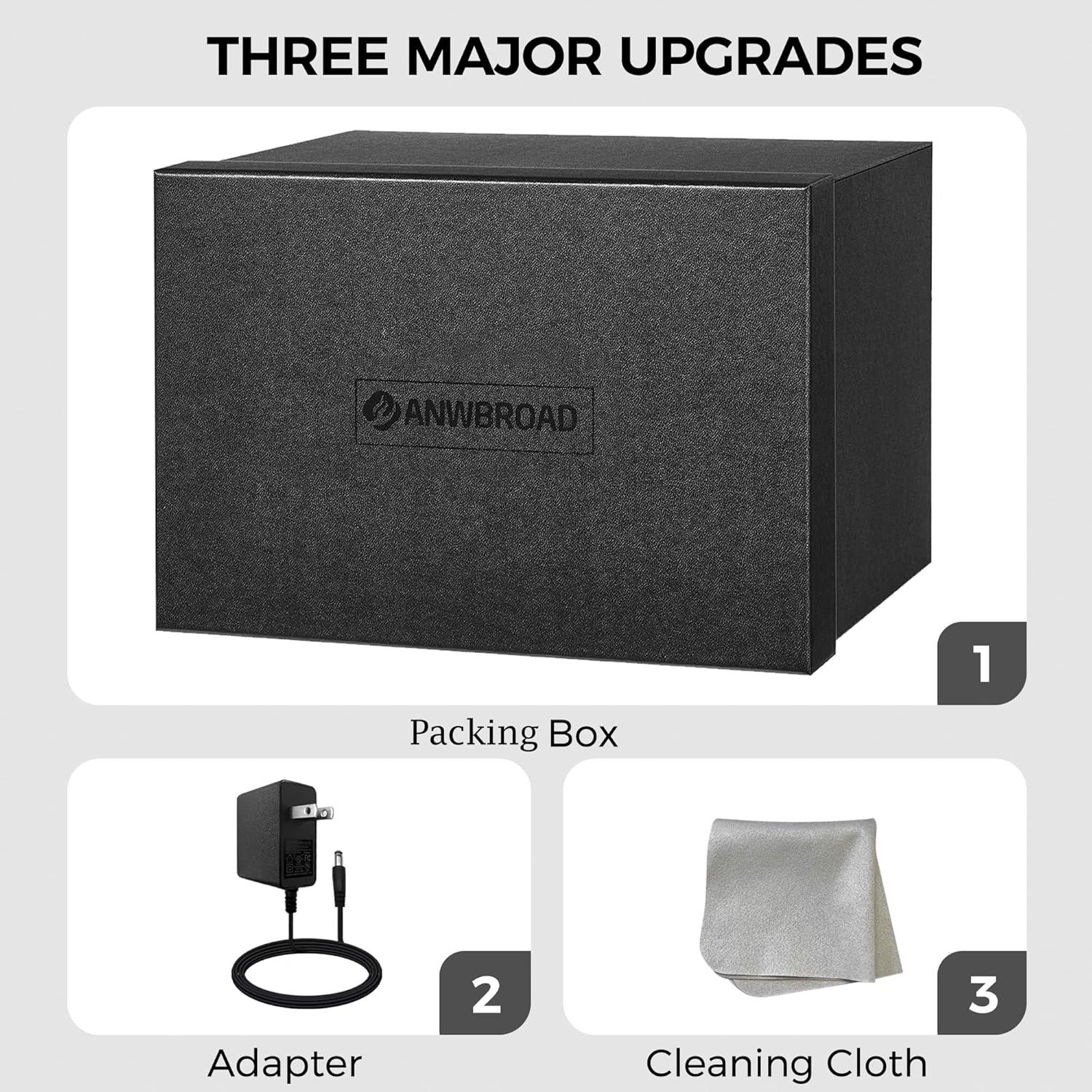 Winder de Reloj Automático ANWBROAD con 4 Rotadores y 6 Almacenamientos