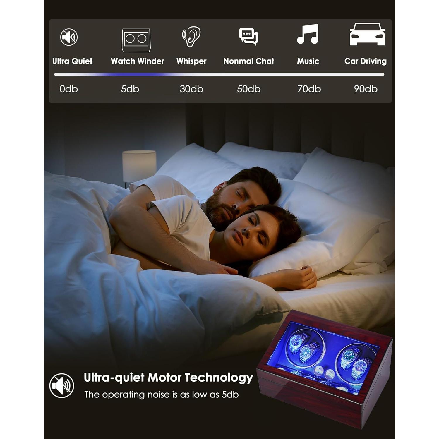 Reloj Winder ANWBROAD 4+6 Automático Silencioso LED