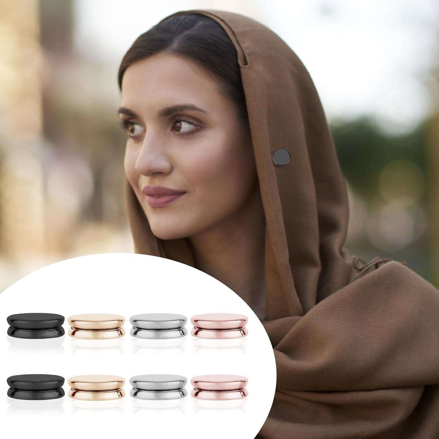 8 Pines Magnéticos para Hijab - Cierre Sin Agujas - 1.4 cm