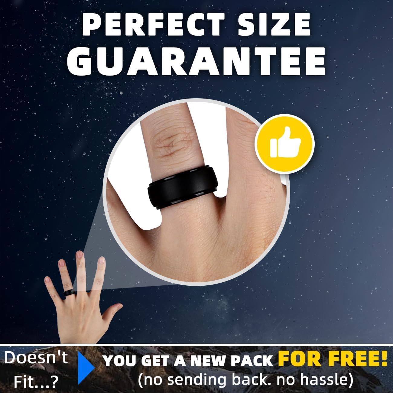 Anillos de Silicona para Hombre Egnaro 10mm Ancho 2.5mm Grosor