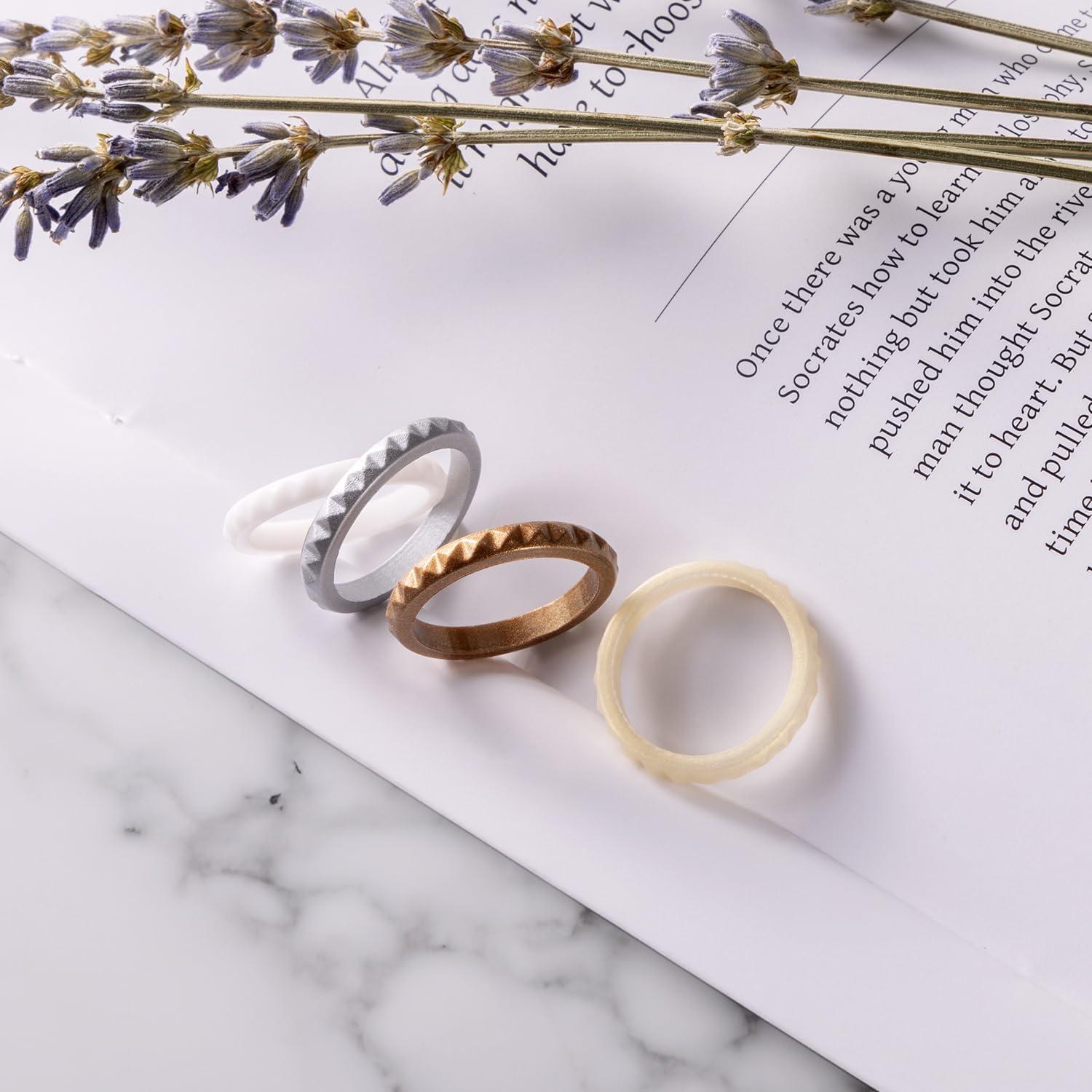 Anillos de boda de silicona Egnaro para mujeres - 2.5mm ancho