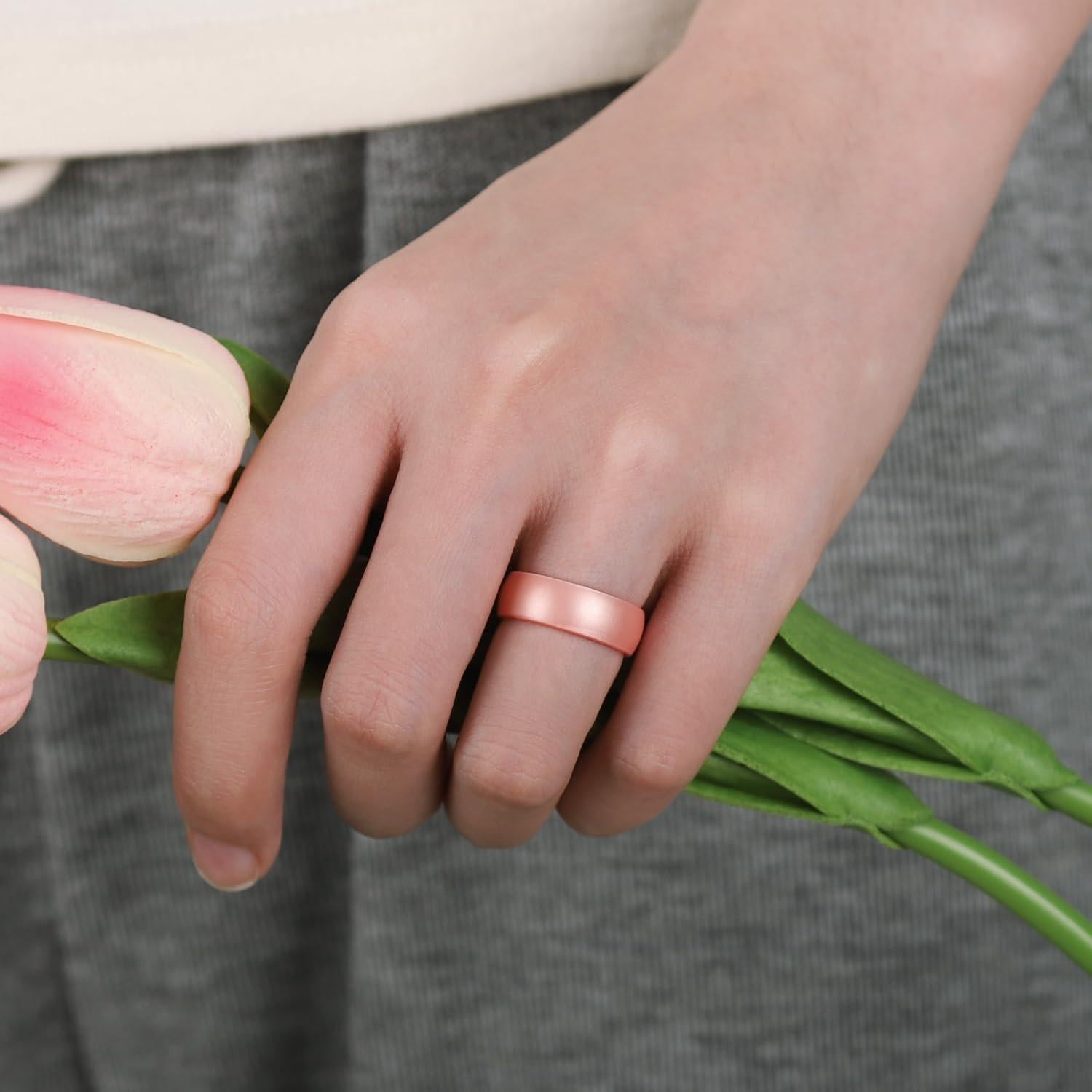 Anillos de Compromiso de Silicona Egnaro para Mujeres 6.5-7