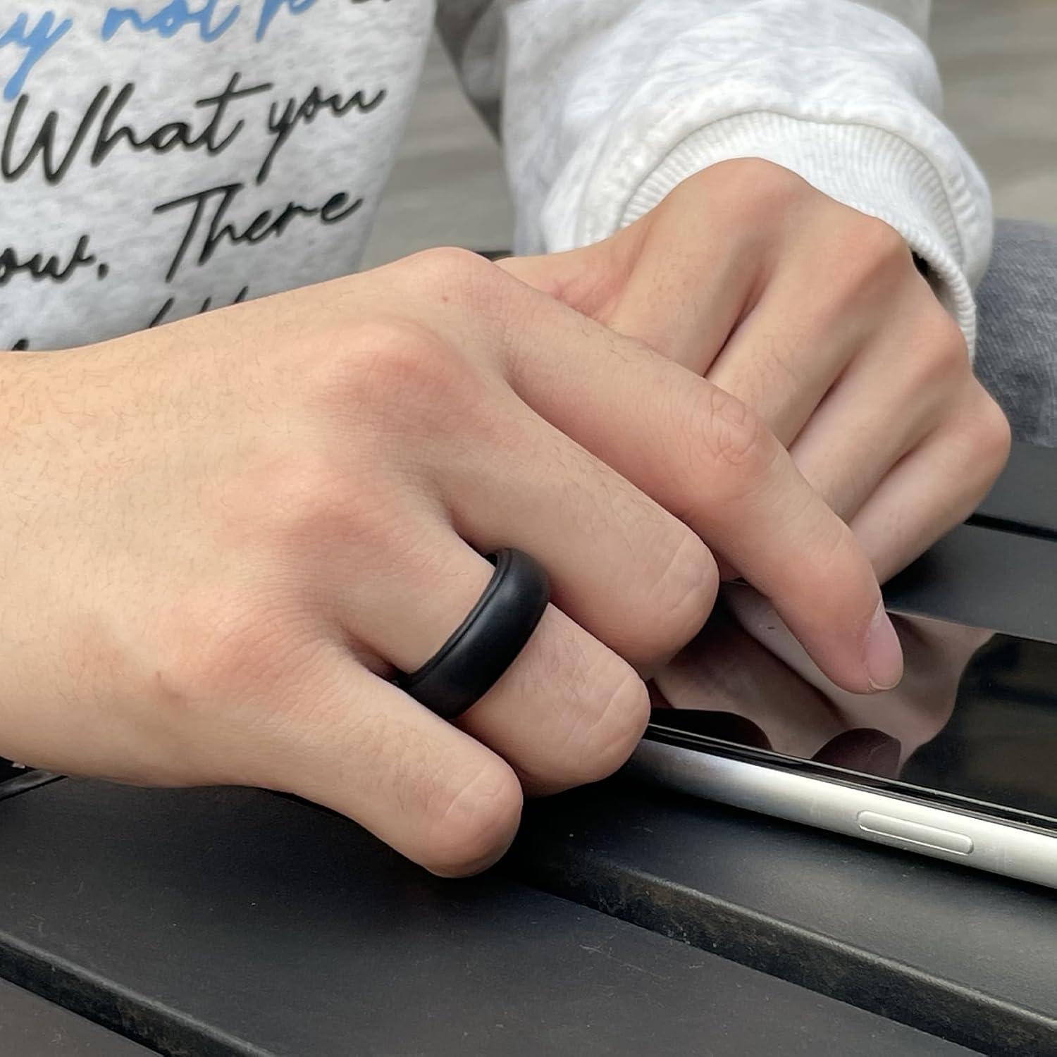 Anillo de Silicona Forthee para Hombres - 8mm, Transpirable