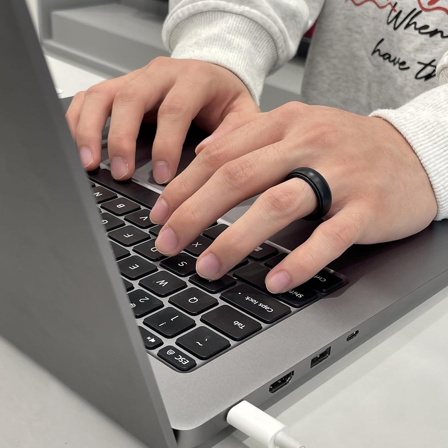 Anillo de Silicona Forthee para Hombres - 8mm, Transpirable