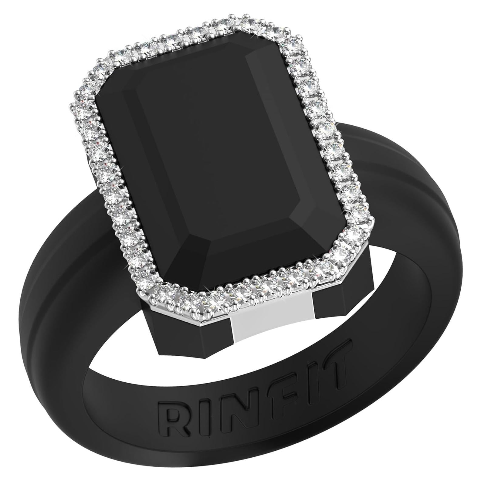 Anillo de Boda de Silicona Rinfit para Mujeres - Corte Esmeralda