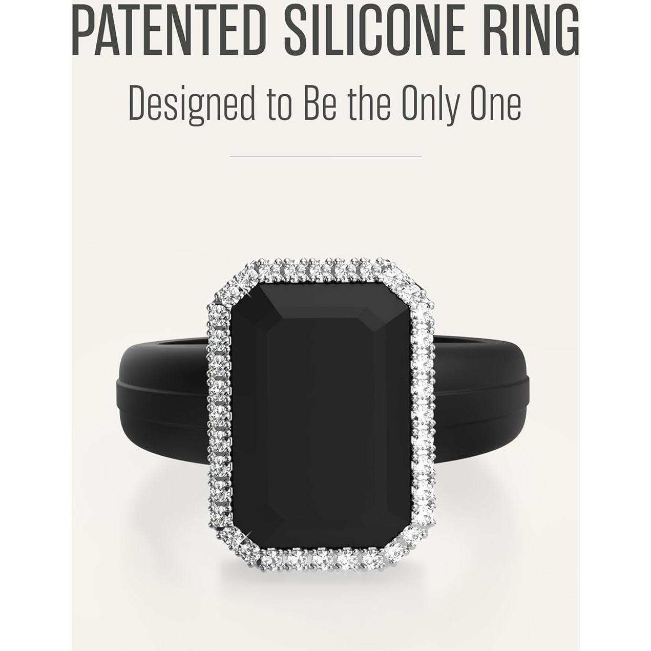 Anillo de Boda de Silicona Rinfit para Mujeres - Corte Esmeralda