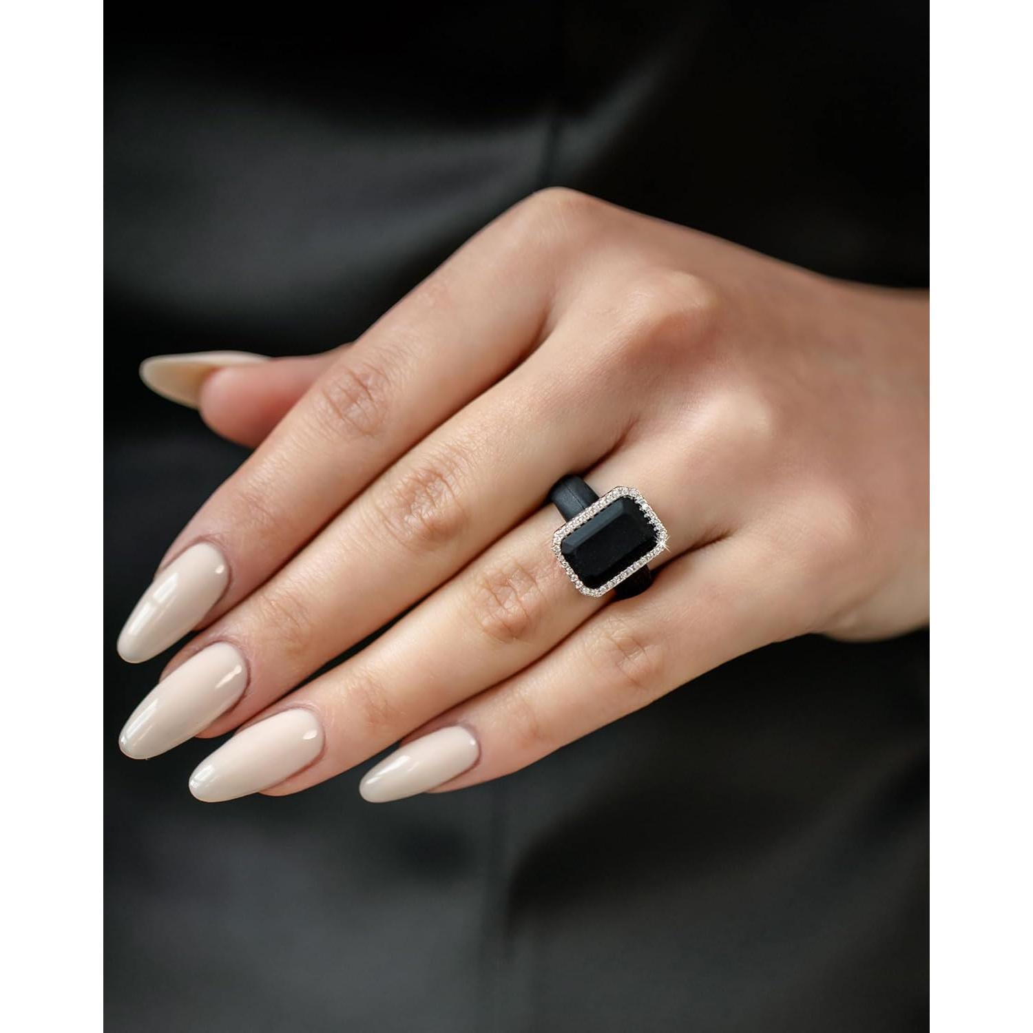 Anillo de Boda de Silicona Rinfit para Mujeres - Corte Esmeralda