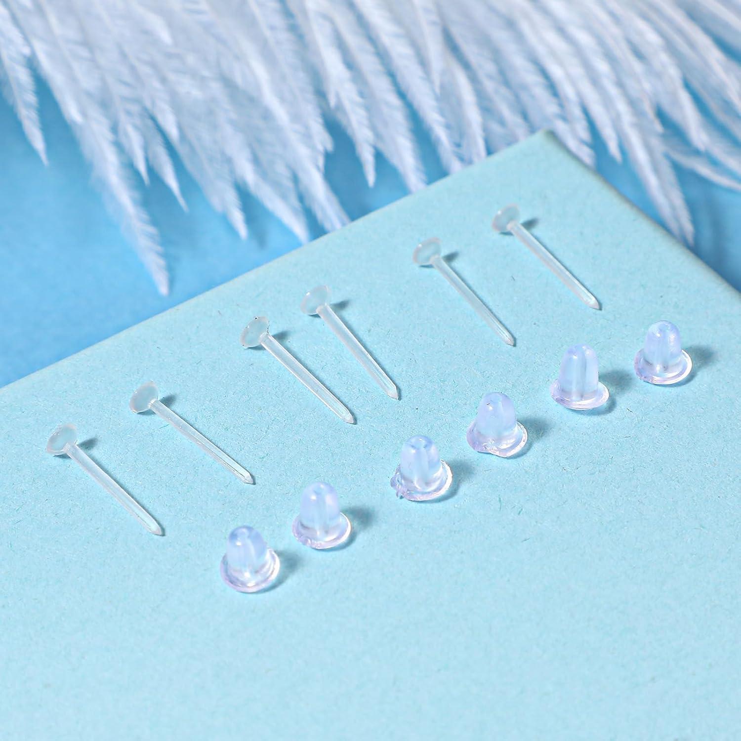 Juego de 100 Pendientes Transparentes Sorcristy para Oídos Sensibles