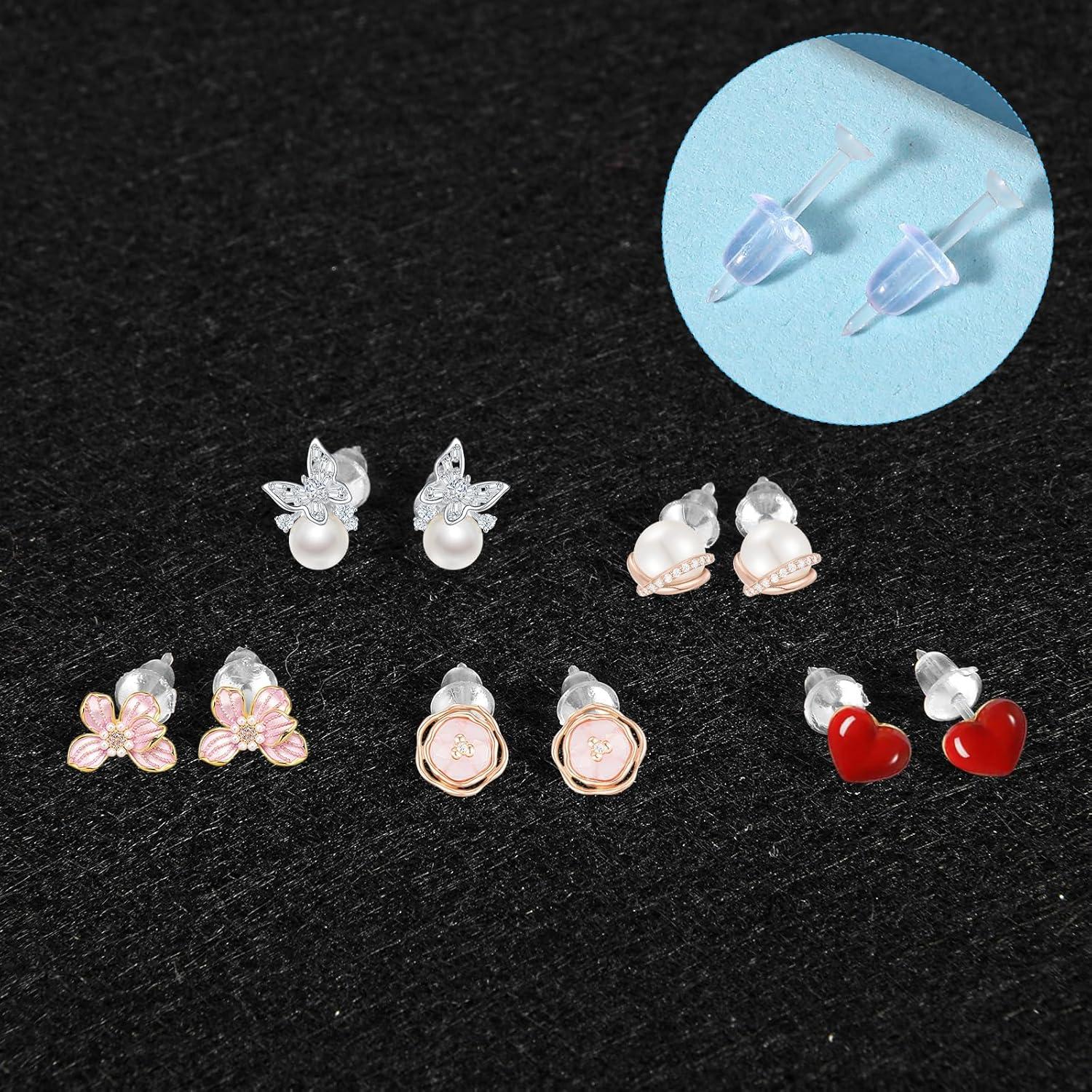 Juego de 100 Pendientes Transparentes Sorcristy para Oídos Sensibles