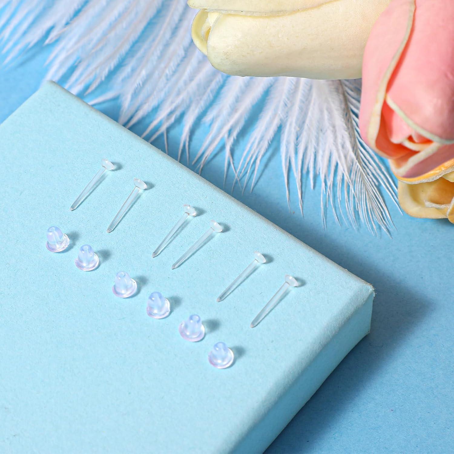 Juego de 100 Pendientes Transparentes Sorcristy para Oídos Sensibles